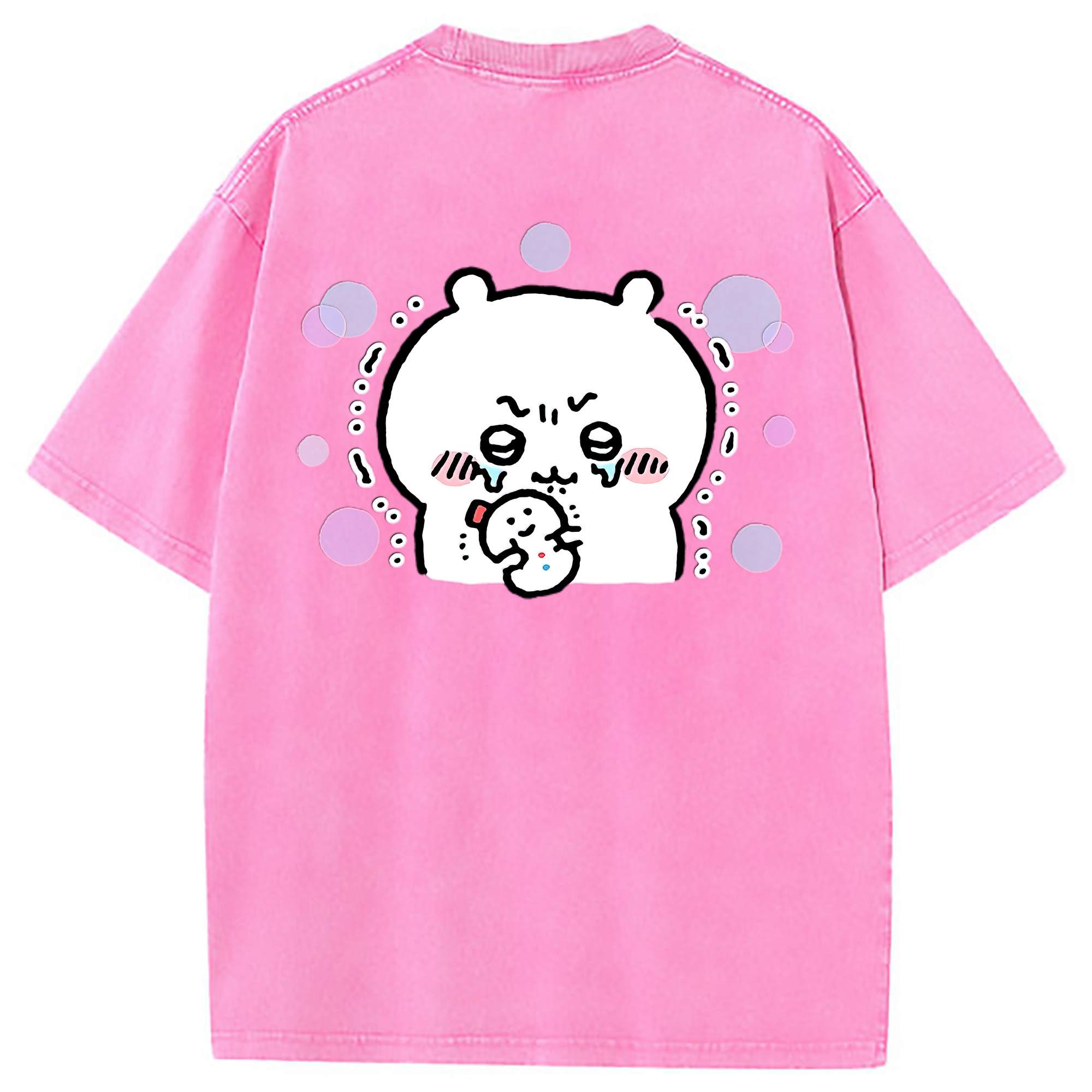 （画像用） ちいかわ ちいかわ Chii-kawa chiikawa 綿100% ヴィンテージ風 半袖Tシャツ（背面プリント）